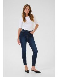 Kaffe Dżinsy - Slim fit - w kolorze granatowym rozmiar: W29. Niebieskie jeansy Kaffe, z aplikacjami, ze skóry, klasyczne, z podwyższonym stanem. Za 87.19 zł.