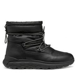 Śniegowce Geox. Czarne śniegowce Geox, bez wzorów, bez zapięcia. Za 619.99 zł.