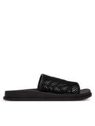 Calvin Klein Klapki Mesh Mule Slides HW0HW02889 Czarny. Czarne klapki Calvin Klein, bez wzorów, z materiału, bez obcasa, bez zapięcia. Za 409.99 zł.