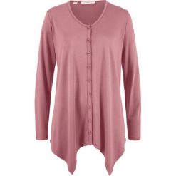 Sweter rozpinany z dłuższymi bokami bonprix dymny jasnoróżowy. Swetry marki bonprix. Za 74.99 zł.