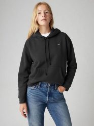 Levi's Bluza w kolorze czarnym rozmiar: S. Czarne bluzy Levi's, s, bez wzorów, bez ramiączek, z kapturem. Za 114.98 zł.