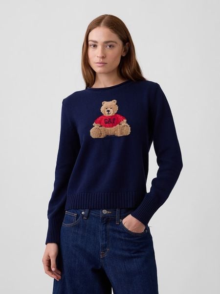 GAP Sweter w kolorze granatowym rozmiar: XL. Niebieskie swetry GAP, xl, bez wzorów, z bawełny, bez ramiączek. Za 189.95 zł.