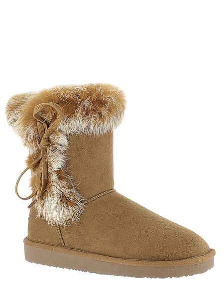 Blackfield Botki zimowe "Chuckson" w kolorze jasnobrązowym rozmiar: 40. Brązowe botki Blackfield, z aplikacjami, z materiału, z okrągłym noskiem, bez obcasa, na platformie, bez zapięcia. Za 158.47 zł.