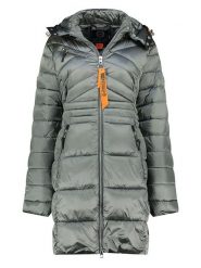 Geographical Norway Płaszcz pikowany w kolorze khaki rozmiar: S. Brązowe płaszcze Geographical Norway, s, bez wzorów, bez kaptura. Za 250.94 zł.