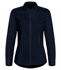 Clique Stretch Shirt L/S Women – koszula stretch z długim rękawem – Dark Navy. Niebieskie koszule CLIQUE, l, bez wzorów, z bawełny, bez kołnierzyka, bez ramiączek. Za 199.47 zł.