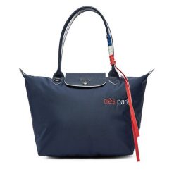 Torebka Longchamp. Niebieskie shopper bag Longchamp, bez wzorów, bez dodatków. Za 2,679.00 zł.