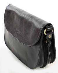 Saddle bag półksiężyc MARCO MAZZINI L255a czarny. Czarne torebki klasyczne bez wzorów, ze skóry, bez dodatków. Za 398.00 zł.