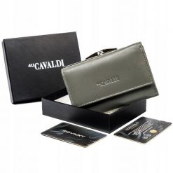 Portfel damski 4U Cavaldi RD-18-GCL szary. Szare portfele 4U Cavaldi, bez wzorów, ze skóry. Za 66.49 zł.