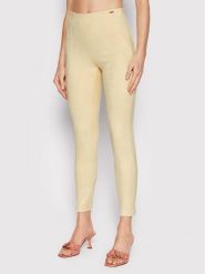 Guess Spodnie materiałowe W1YB90 WE0L0 Beżowy Slim Fit. Brązowe spodnie materiałowe Guess, z aplikacjami, z materiału. Za 149.99 zł.