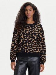 Vero Moda Sweter Siljeanimal 10330808 Brązowy Regular Fit. Brązowe swetry Vero Moda, xl, bez wzorów, z wiskozy, bez ramiączek. Za 179.99 zł.