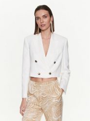 Pinko Marynarka 100951 A0IN Biały Regular Fit. Białe marynarki i żakiety Pinko, bez wzorów, z wiskozy, bez ramiączek. Za 2,459.00 zł.