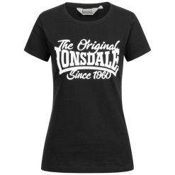 Koszulka damska Lonsdale Birdgemere. Czarne t-shirty sportowe Lonsdale, xs, bez wzorów, z bawełny, bez ramiączek. Za 132.00 zł.