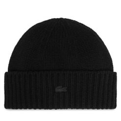 Czapka Lacoste. Czarne czapki zimowe Lacoste, bez wzorów. Za 329.99 zł.