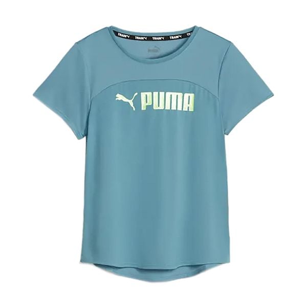 T-shirt treningowy damski PUMA Fit Logo Ultrabreathe. Niebieskie t-shirty Puma, xs, bez wzorów, sportowe, bez kołnierzyka, bez ramiączek. Za 68.99 zł.