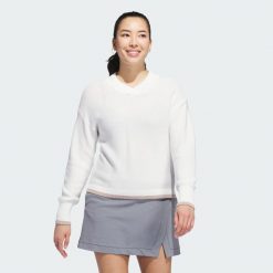 Sweter z dzianiny Ultimate365. Białe swetry adidas, xs, bez wzorów, z bawełny, bez ramiączek. Za 479.00 zł.