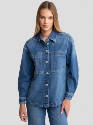 Koszula damska jeansowa niebieska Brenda 474. Niebieskie koszule BIG STAR, l, bez wzorów, z denimu, retro, bez kołnierzyka, bez ramiączek. W wyprzedaży za 159.99 zł.