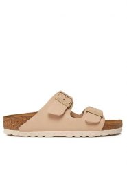 Birkenstock Klapki Arizona Birko-Flor 1027723 Beżowy. Brązowe klapki Birkenstock, bez wzorów, ze skóry, bez obcasa, bez zapięcia. Za 399.99 zł.