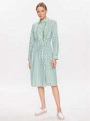 Tommy Hilfiger Sukienka koszulowa WW0WW37955 Zielony Regular Fit. Zielone sukienki Tommy Hilfiger, bez wzorów, z bawełny, bez kołnierzyka, bez ramiączek, koszulowe. Za 479.99 zł.