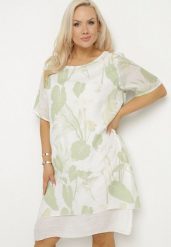 Jasnozielona Sukienka w Kwiaty z Bawełnianą Podszewką Mailionis. Zielone sukienki Born2be, na co dzień, xl, bez wzorów, z bawełny, eleganckie, bez kołnierzyka, bez ramiączek, midi. W wyprzedaży za 55.24 zł.