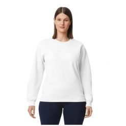 Bluza Polarowa Unisex Dla Dorosłych Softstyle Midweight Crew Neck Fleece Top. Białe bluzy z kapturem GILDAN, m, bez wzorów, z bawełny, bez kaptura. Za 71.99 zł.