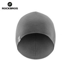 Czapka rowerowa, do biegania, sportowa, pod kask, elastyczna ROCKBROS wełna. Szare czapki zimowe ROCKBROS, bez wzorów, z elastanu, sportowe. Za 42.99 zł.
