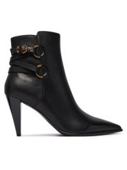 PINKO Botki Vane 01 SD0585P001 Czarny. Czarne botki Pinko, bez wzorów, ze skóry, bez obcasa, na słupku, bez zapięcia. Za 1,399.00 zł.