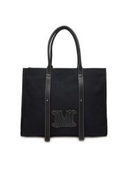 Max Mara Beachwear Torebka 2516511059650 Czarny. Czarne shopper bag Max Mara Beachwear, bez wzorów, z materiału, bez dodatków. Za 639.99 zł.