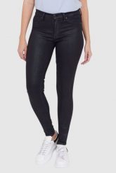 7 FOR ALL MANKIND Woskowane czarne jeansy w odcieniu niebieskim HW SKINNY COATED SLIM ILLUSION. Czarne jeansy 7 for all mankind, s, bez wzorów, z bawełny. W wyprzedaży za 649.99 zł.