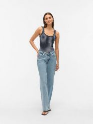 Vero Moda Top w kolorze granatowym rozmiar: S. Niebieskie topy Vero Moda, s, bez wzorów, bez kołnierzyka, bez ramiączek. Za 66.16 zł.