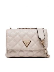 Guess Torebka Giully II Mini HWQG96 73740 Beżowy. Brązowe kopertówki Guess, z aplikacjami, ze skóry, wizytowe, bez dodatków. Za 439.99 zł.
