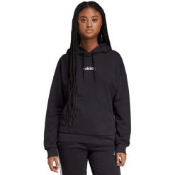 Bluza damska adidas Essentials Linear French Terry Hoodie. Czarne bluzy adidas, xs, bez wzorów, z bawełny, klasyczne, bez ramiączek. Za 195.99 zł.