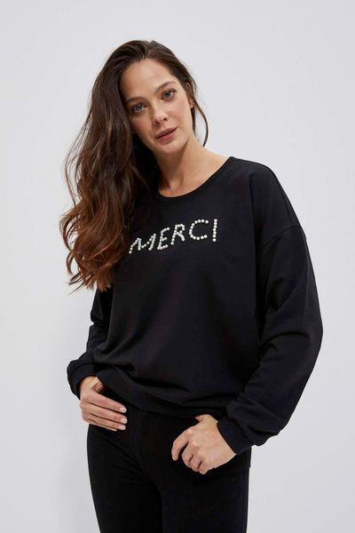 Bluza z napisem. Bluzy MOODO, m, bez wzorów, z bawełny, bez ramiączek, bez kaptura. W wyprzedaży za 41.99 zł.