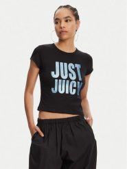 Juicy Couture T-Shirt Just Juicy JCGCT125040 Czarny Slim Fit. Czarne t-shirty Juicy Couture, xxs, bez wzorów, z bawełny, bez kołnierzyka, bez ramiączek. Za 139.99 zł.