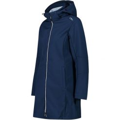 Kurtka parka z kapturem, zapinana na zamek dla kobiet CMP. Czarne kurtki przejściowe sportowe CMP, bez wzorów, z materiału, z kapturem. Za 425.15 zł.