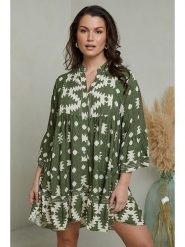 Curvy Lady Sukienka w kolorze khaki rozmiar: 44/46. Brązowe sukienki Curvy Lady, bez wzorów, z wiskozy, klasyczne, bez kołnierzyka, bez ramiączek, mini. Za 92.42 zł.