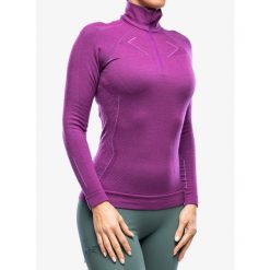Bluza termoaktywna damska Brubeck Extreme Merino. Fioletowe bielizna termoaktywna damska Brubeck, bez wzorów, bez kaptura, do biegania. Za 485.99 zł.