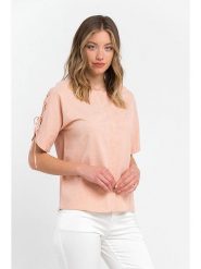 Trussardi Bluzka w kolorze łososiowym rozmiar: 40. Pomarańczowe bluzki TRUSSARDI, bez wzorów, klasyczne, bez kołnierzyka, bez ramiączek. Za 313.32 zł.