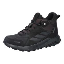 Buty trekkingowe adidas Terrex Anylander Skórzane Wodoodporne. Czarne buty trekkingowe adidas, bez wzorów, z materiału, za kostkę, bez zapięcia, trekkingowe, climaproof (adidas). Za 550.20 zł.