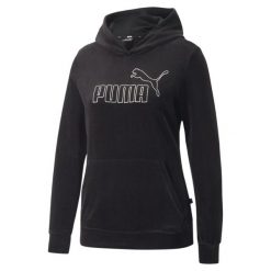 Bluza dresowa damska Puma ESS+ VELOUR. Czarne bluzy Puma, na zimę, m, bez wzorów, z dresówki, bez kaptura. Za 216.00 zł.