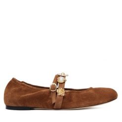 Baleriny Stuart Weitzman. Brązowe baleriny Stuart Weitzman, bez wzorów, bez obcasa, bez zapięcia. Za 2,079.00 zł.