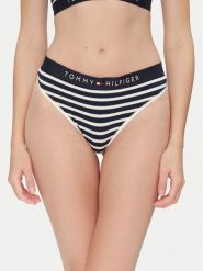 Tommy Hilfiger Stringi UW0UW04796 Granatowy. Niebieskie stringi Tommy Hilfiger, bez wzorów, z bawełny. Za 79.99 zł.