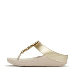 Klapki damskie FitFlop Halo. Szare klapki FIT FLOP, bez wzorów, z materiału, eleganckie, bez obcasa, bez zapięcia. Za 571.50 zł.