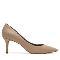 Szpilki GINO ROSSI. Brązowe szpilki Gino Rossi, bez wzorów, bez obcasa, na szpilce, bez zapięcia. Za 299.99 zł.