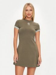 Guess Sukienka codzienna Elea V4YK00 KCDN0 Khaki Regular Fit. Brązowe sukienki Guess, na co dzień, l, z aplikacjami, z wiskozy, bez kołnierzyka, bez ramiączek, proste. Za 219.99 zł.