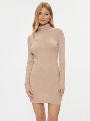 JDY Sukienka dzianinowa 15297773 Beżowy Bodycon Fit. Brązowe sukienki JDY, m, bez wzorów, z dzianiny, bez kołnierzyka, bez ramiączek, bodycon. Za 109.99 zł.