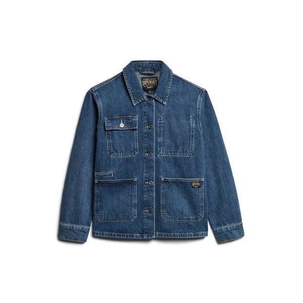 Damska kurtka dżinsowa Superdry Denim Chore. Niebieskie kurtki Superdry, na zimę, s, bez wzorów, z denimu, biznesowe, bez kaptura. Za 357.20 zł.