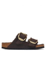 Birkenstock Klapki Arizona Big Buckle 1032982 Brązowy ciemny. Brązowe klapki Birkenstock, bez wzorów, ze skóry, bez obcasa, bez zapięcia. Za 819.99 zł.