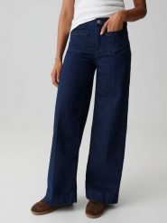 OPUS Dżinsy - Wide Leg fit - w kolorze granatowym rozmiar: 38/L32. Niebieskie jeansy Opus, l, bez wzorów. Za 241.56 zł.
