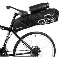 Torba rowerowa pod siodełko Wozinsky wodoodporna 12 L. Czarne torebki klasyczne Wozinsky, bez wzorów, sportowe, duże, bez dodatków. Za 79.00 zł.