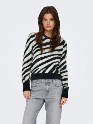 ONLY Sweter w kolorze czarno-białym rozmiar: S. Białe swetry ONLY, s, bez wzorów, bez ramiączek. Za 70.24 zł.